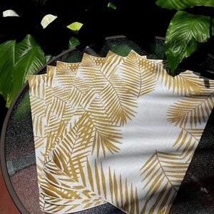 Vinyl Gold Leaf Placemats - 6 Total NWT